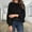 Black, variant on Athletic Tops for Women Crew Neck Long Sleeve Solid Color Womens Sweatshirts Plus Size Soft and Cozy Loose Cable Knit Sweater Women Trendy Fall and Winter for Work Appropriate Sweater