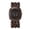 Brown, variant on Women's Analog Quartz Bohemian Tonneau Case Decompression Natural Wood Beaded Stretch Band Watch – Handmade Elastic Buddhist Bead Bracelet with Butterfly Floral Dial for Women