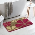 thumbnail image 4 of REGALWOVEN Floral Bath Mat Washable Bath Carpet for Bathroom Red Yellow 20" x 32", 4 of 6