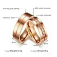 thumbnail image 5 of 6MM Rose Gold Couple Rings Gift/Boy AAA CZ Stainless Steel Wedding Band Sz 6-12, 5 of 9