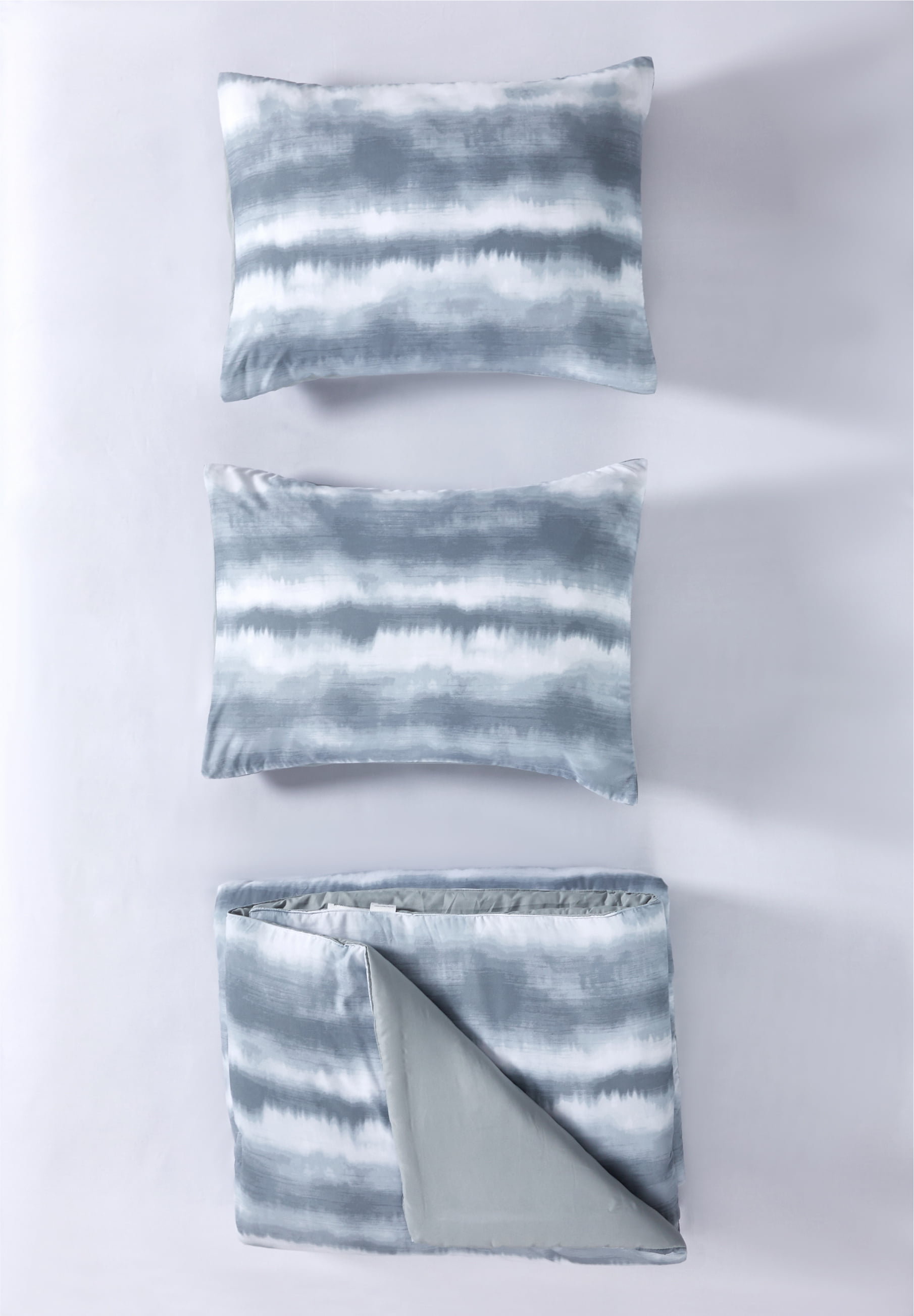 3pcs/set Light Grey Tie Dye Long Plush Toilet Seat Cover And Two