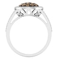 thumbnail image 3 of Dazzlingrock Collection 0.90 Carat (ctw) 14K Round Champagne & White Diamond Bridal Engagement Ring, White Gold, Size 5.5, 3 of 3