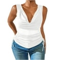 thumbnail image 1 of Timegard Tank Top for Women Plus Size Ruched Drawstring Slim Fitting Comfy Sleeveless Top Summer Fashion, 1 of 6