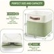 thumbnail image 2 of Cubos de tela plegables para almacenamiento, 11 x 11 x 11, paquete de 4, con asas de PU para organizar estantes, juguetes, ropa, hogar y oficina (blanco y verde), 2 of 8