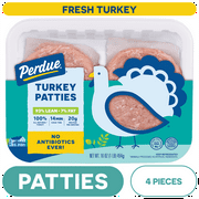 Perdue, No Antibiotics Ever, Fresh Ground Turkey Patties, 1 lb Tray