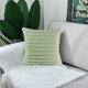 thumbnail image 5 of Funda de almohada decorativa de felpa de piel sintética de doble cara de 2 piezas para sofá, dormitorio, con rayas difusas, funda de almohada suave, funda de cojín, 5 of 5