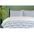 thumbnail image 4 of Ambesonne Geometric Duvet Cover Sets, Blue Skulls Optical, 2-King, Navy Blue White, 4 of 7