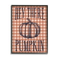 thumbnail image 2 of Stupell Industries Hey There Pumpkin Phrase Orange Checkered Plaid Graphic Art Gray Framed Art Print Wall Art, 11x14, by Daphne Polselli, 2 of 5