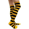 thumbnail image 6 of COUVER Women Striped Over Knee Stockings, Yellow Black, 2 Pairs, 6 of 8