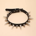 thumbnail image 5 of Collar de cuero estilo punk rock negro estilo Harajuku, collar gótico puntiagudo, joyería divertida, 5 of 5
