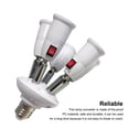 thumbnail image 1 of E27 Lamp Base Adjustable Bulb Splitter Light Converter Adapter Replacement Extension Portable Holder for Office Workshop 3 in 1, 1 of 7