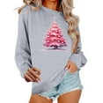 thumbnail image 2 of Xdegoge Christmas Sweatshirt Womens Funny Xmas Tree Graphic Pullover Long Sleeve Shirts Trendy Cute Going Out Crew Neck Tops 2025 Party Holiday Outfits, 2 of 6