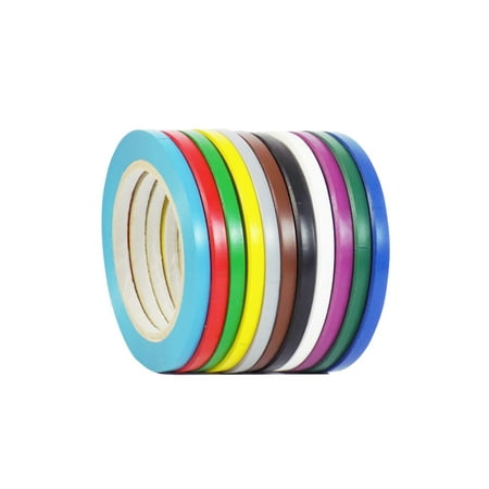 WOD CVT-536 Rainbow Pack Vinyl Pinstriping Dance Floor Tape - 1/4 inch wide x 36 yds.12-Rolls - Safety Marking Floor Factories, Warehouses, Gym, Courts, Public Areas (Available in Multiple (Best Floor Marking Tape)