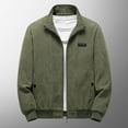 thumbnail image 3 of Rhuody Mens Jacket Winter With Stand Collar Sherbet Long Sleeve Men'S Jacket Daily Tops Army Green L, 3 of 8