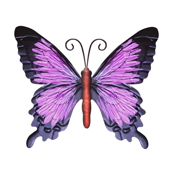 XIBUFE 2026 New Large Metal Butterfly Purple and Color Outdoor Garden Home Decor Wall Art,For Garden,Patio,Backyard,Outdoor Spaces,Nature-Themed Decor,Vibrant Wall Decoration.