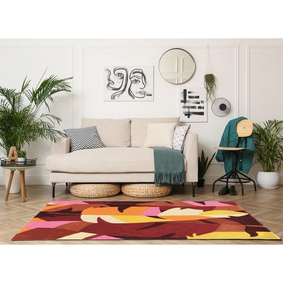 Hawthorne Collection 5' x 7' Hand Tufted Rug in Magenta