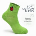 thumbnail image 3 of Women’s Cotton Ankle Socks 3 Pack Cute Fruit Embroidered Soft Breathable Casual Socks Size 6-10 (Style 3), 3 of 9