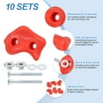 thumbnail image 3 of Rock Climbing Holds, 10 Pcs Large Climbing Rock Wall Grips with Double Hole for Playground Accessory, Red-C, 3 of 7