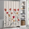 thumbnail image 3 of Wildflower Fabric Shower Curtain Floral Plant Leaves Washable Shower Curtains for Bathroom, Waterproof Bath Curtain with Hooks Home Decor 72x72in, 3 of 8