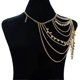 thumbnail image 2 of AVEKI Gold Body Chain Layered Tassels Shoulder Chain Bikini Beach Anniversary Festival Gift for Women Uniform Dress Bikini Shoulder Accessories, Gold, 2 of 5