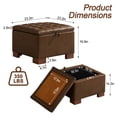 thumbnail image 2 of HASLE 24" Square Storage Ottoman Coffee Table, Linen Tufted Ottoman with Reversible Wooden Tray Lid, Ample Storage Footstool, Dark Brown, 2 of 8