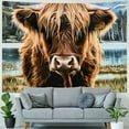 thumbnail image 4 of Autua Cow Tapestry Wall Hanging Unique Style Graphic Tapestries for Home Wall Decor Art Living Room Bedroom Dorm - 4 Sizes Available 40x60inch, 4 of 6