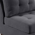 thumbnail image 2 of Lemy 32 Inch Modular Armless Sofa Chair, Tufted Gray Upholstery, Solid Wood, 2 of 5