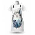 thumbnail image 3 of Nature Apron, Foggy Forest Crow Full Moon Watercolor Bare Branches on Plain Background, Unisex Kitchen Bib with Adjustable Neck for Cooking Gardening, Adult Size, Blue Grey Pale Salmon, by Ambesonne, 3 of 4