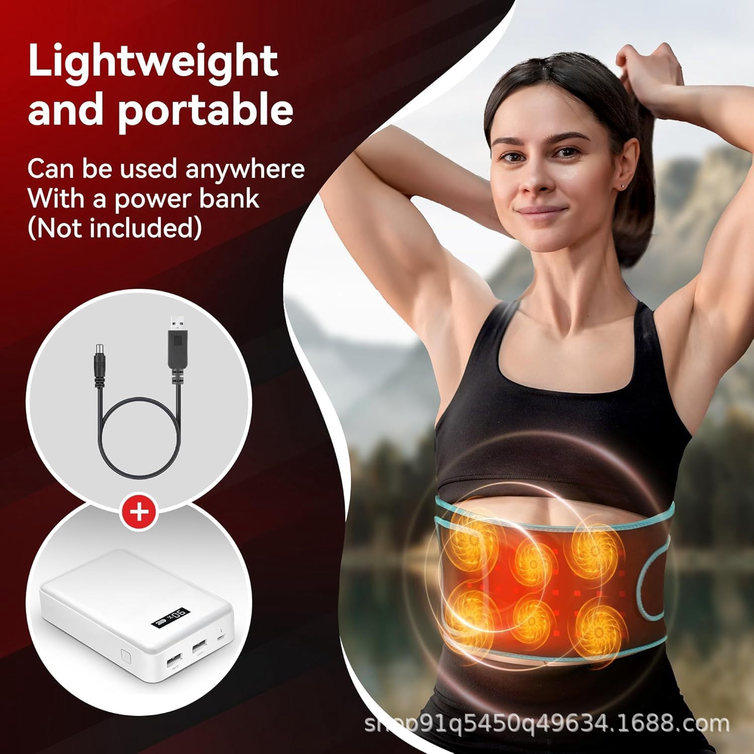 Ergonomic Red Light Wrap for Soothing Warmth, Contoured Wellness Belt for At-Home Relaxation, Uniquely Shaped for Shoulders, Back, and Legs