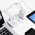 thumbnail image 2 of Multiprise 6 Prises 3 Ports USB avec Rallonge Robuste de 5 Pieds Blanc, 2 of 5
