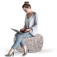 thumbnail image 2 of Leaves Pouf Cover with Zipper, Sketch Foliage Pattern with Victorian Inspirations Antique Motif of Medieval Period, Soft Decorative Fabric Unstuffed Case, 30" W X 17.3" L, Taupe Beige, by Ambesonne, 2 of 5