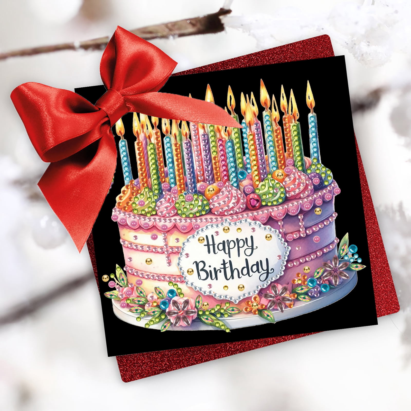 FLOPESN 24Pcs DIY Folding Greeting Card Diamond Art Painting Creative Design Blessing Card Set for Birthday Crafts Gift