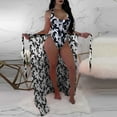 thumbnail image 3 of Swimsuits Women Two Piece Print Siamese Bikini U Neck Sporty with Long Skirt Grey Womens Bathing Suits M, 3 of 3