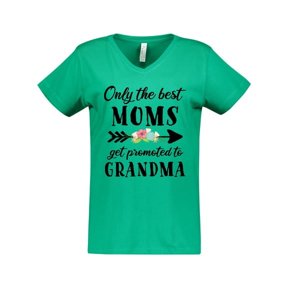 Inktastic Only the Best Moms Get Promoted to Grandma Women's V-Neck T-Shirt