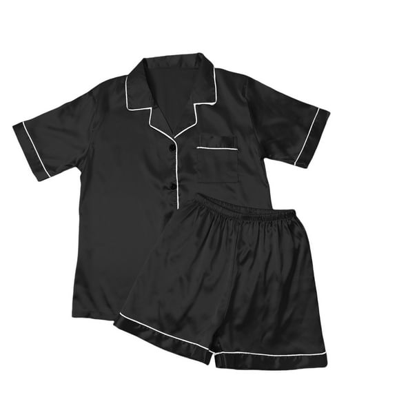 Seductiva Clothing women pajama sets Lady's Short Sleeved Shorts Pajamas Satin Lapel Comfortable Home Wear Two Piece Pajamas