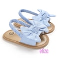 thumbnail image 1 of Eliza-Sandalias Con Nudo De Lazo Para Bebés , Zapatos De Patchwork Planos Casuales De Suela Suave Princesa, 1 of 4