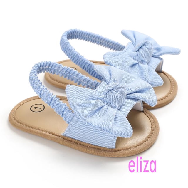 Eliza-Sandalias Con Nudo De Lazo Para Bebés , Zapatos De Patchwork Planos Casuales De Suela Suave Princesa