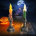 thumbnail image 3 of Neinkie Halloween Candlelight Realistic Ghost Hand Model Crafts Scene Layout Decoration Horror Party LED Flameless Candle Lamp Ornament Home Decoration, 3 of 9