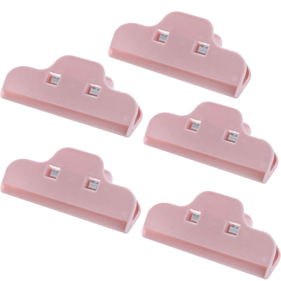 5Pcs Food Clips- Chip Bag Clips Set Wide Heavy Duty Chip Clips, Large Bag Clips for Food Storage with Air Tight Seal Grip for Bread Bags, Snack Bags and Food Bags