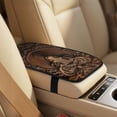 thumbnail image 4 of Xixirimido Hunting Deer Brown Print Car Seat Protection Set 5 Pieces Breathable PU Leather Front Seat Covers with Seat Belt and Console Covers Universal Fits Most Cars, 4 of 8