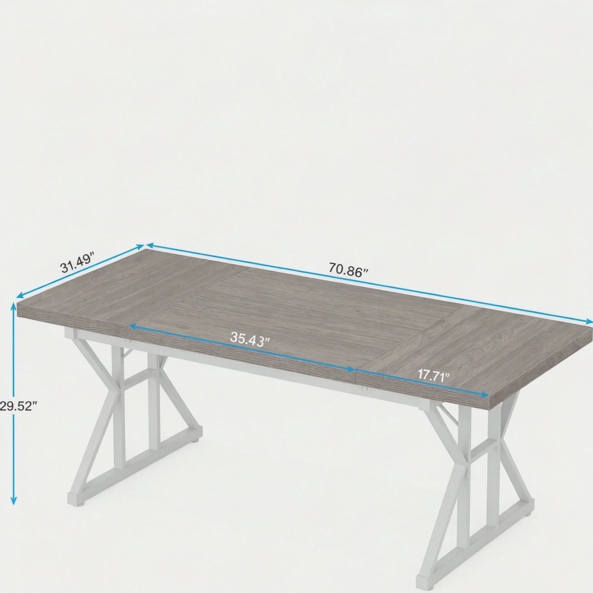 Wood Executive Computer Desk, Modern Office Workstation for Home Office