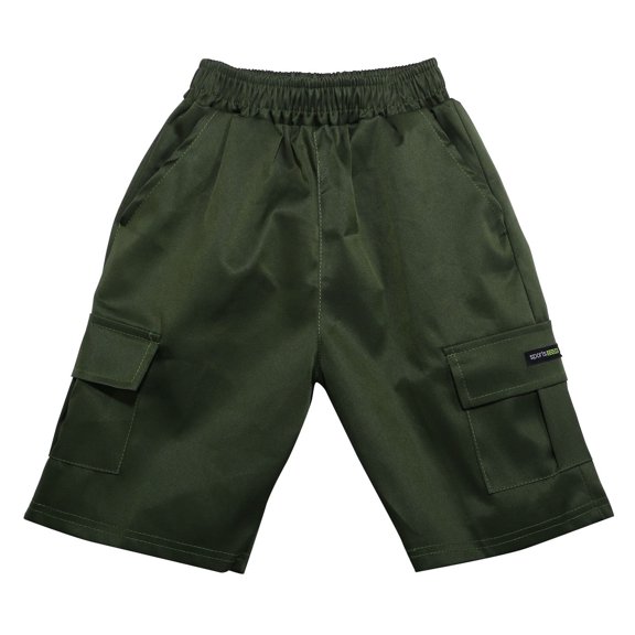 BYHONG Boys Cargo Shorts Youth Boy's Casual Loose Stretch Shorts Kids Outdoor Cargo Bottoms Green_001 130