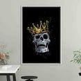 thumbnail image 3 of Trendy Printed, Black and Gold Canvas Decor, Modern Canvas Gift, Skull King, Skull Canvas Decor, Skull King 3D Canvas, Abstract 3D Canvas, Canvas Wall Decor - Rolled Canvas, 3 of 6