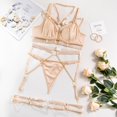 thumbnail image 4 of Sexy Pu Leather Strappy Underwire Garter Belt Lingerie Set, 4 of 5