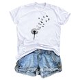 thumbnail image 1 of Fiudx Ofertas Del Día Blusa de Manga Corta con Estampado de Moda para Mujer, Divertida Camiseta con Cuello Redondo, 1 of 5