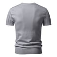 thumbnail image 4 of ZXLBBD T Shirts for Man Ribbed Short Sleeve Knitted Sweater Solid Color Crew Neck Pullover Top Loose Fit Work Business Casual Outdoor T-Shirt,Grey,2XL, 4 of 6