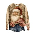 thumbnail image 4 of Lopecy-Sta Women's Christmas Santa Graphic Crew Neck Sweatshirt, Loose Long Sleeve Japanese Sweatshirt Top, Festive Holiday Casual Pullover for Women Red 4XL, 4 of 4