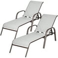 thumbnail image 3 of Gymax 2PCS Folding Patio Chaise Lounge Chair Recliner w/ 5-Position Backrest, 3 of 10