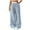 Light Blue, variant on Annhoo Womens Striped Pants Fashion Drawstring High Waist Baggy Wide Leg Trousers Ladies Casual Palazzo Trousers