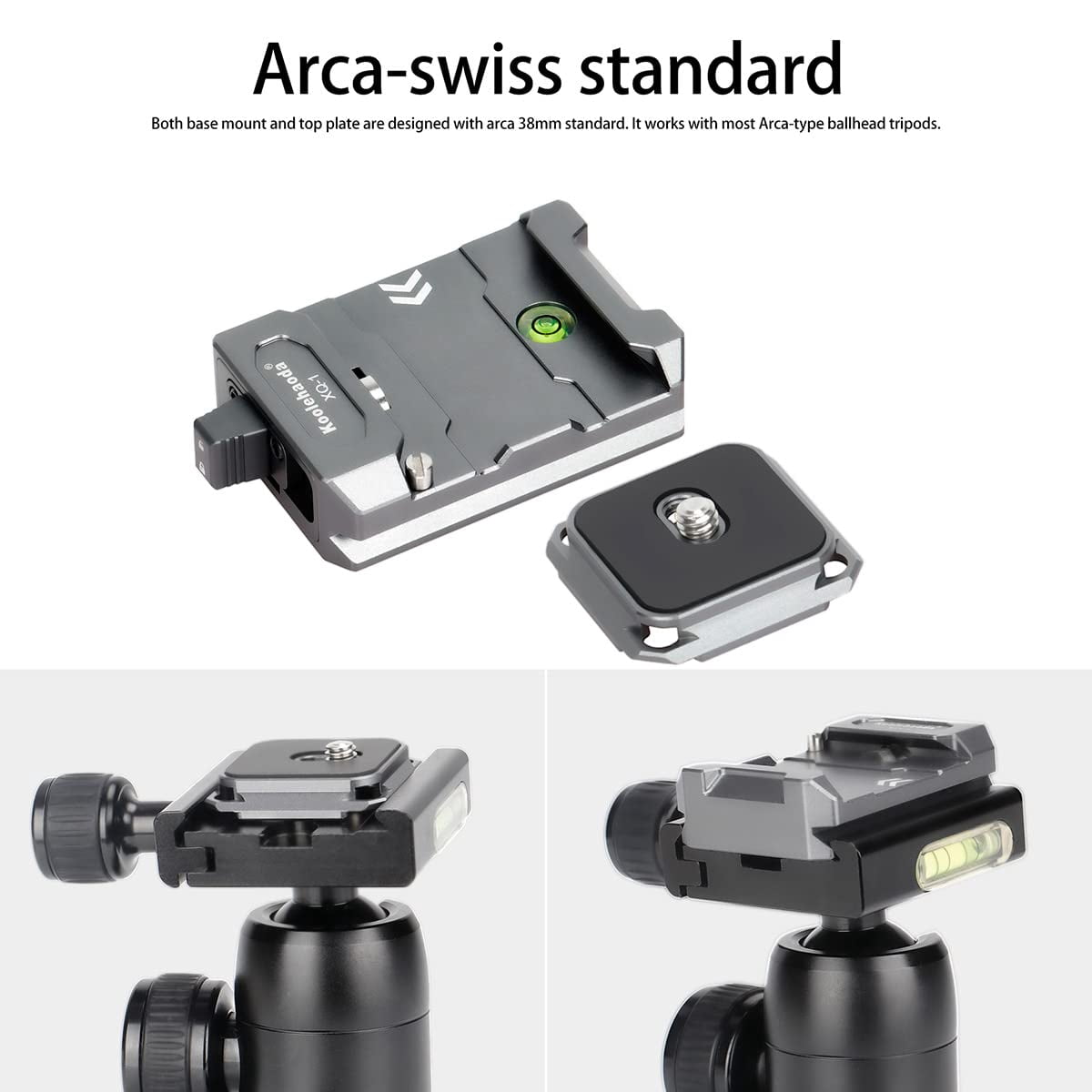 Koolehaoda XQ-1 Quick Release Plate Adapter with Arca-Swiss